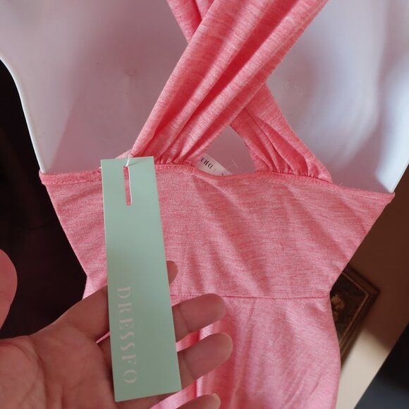 Pink and White Bandeau Style Sleeveless Top Size Large  NEW NWT - Picture 5 of 6